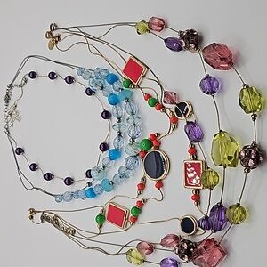 Metalic layered necklaces lot